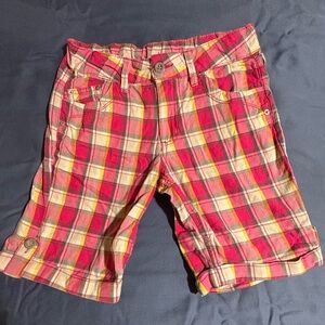 Faded Glory Red and Yellow Bermuda Shorts